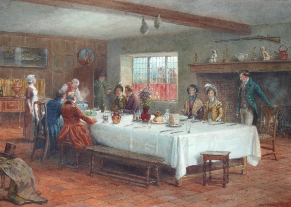 A meal stop at a coaching inn by George Goodwin Kilburne